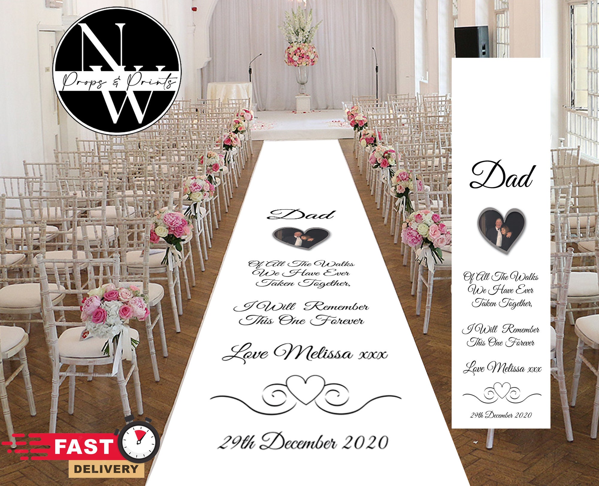 Personalised Bespoke Printed Wedding Aisle Runner Custom - Etsy UK