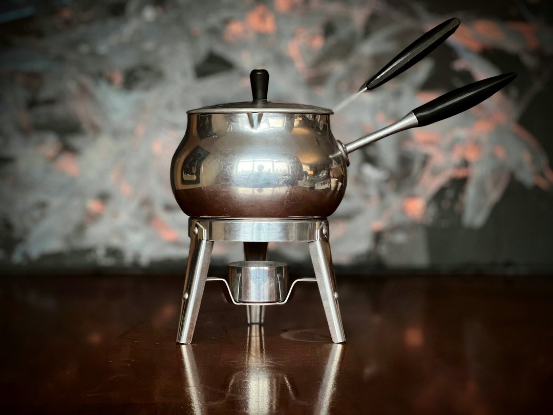 Vintage Fondue Pot, Candle Warmer, Aluminum Etsy