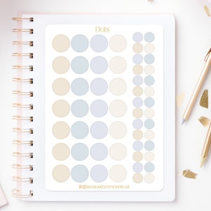Foglio di adesivi "Beachy Dots" per segnare, descrivere con date per agende e calendari di giornale, quattro colori, due dimensioni