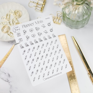 Mini autocollant FIV fertilité feuille de fertilité en noir, or, argent ou or rose pour planificateur, Bujo, journalisation, calendrier, journal