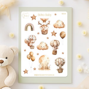 Boho Baby, autocollants neutres pour nouveau-né, autocollants en papier à motifs vintage pour agendas, album souvenir en cadeau pour baby shower et naissance