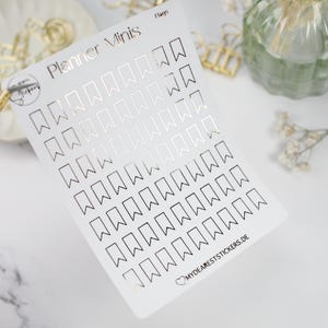 Mini Sticker &quot;Flags&quot; foil in black, gold, silver or rose gold for planner, bujo, journaling, calendar, diary