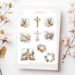 Bautismo, bendición número 2 pegatinas neutras para recién nacidos, pegatinas de papel para planificadores, álbum de recuerdos como regalo para baby shower y nacimiento
