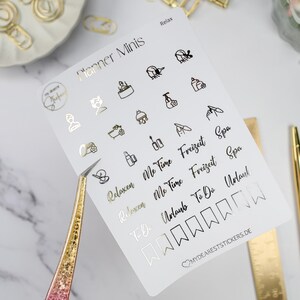 Ministicker "Relax" folie in zwart, goud, zilver of roségoud voor planner, bujo, journaling, kalender, dagboek