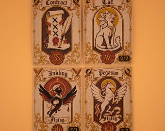 Fichas de Silverquill Strixhaven / Gato, Inkling, Pegaso, Contrato (compatible con MTG)
