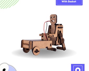 Juguetes educativos DIY STEAM / Juguetes de madera / Proyectos científicos para niños / Robot andante con kits de canasta / Proyecto Maker para niñas y niños
