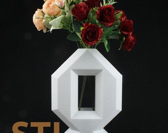 Zero - Low Poly Vase STL File: Modern 3D Print Home Decor (Digital Download)