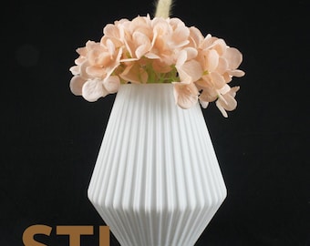 Linea - Vase STL File: Modern 3D Print Vase with Hidden Compartment (Digital Download)