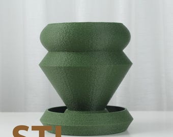 Foresta - Geometrisk kruka STL-fil: Modern 3D-utskriftsvas (digital nedladdning)
