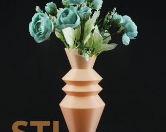 Flora - Modern Vase STL - 3D Print File (Digital Download)