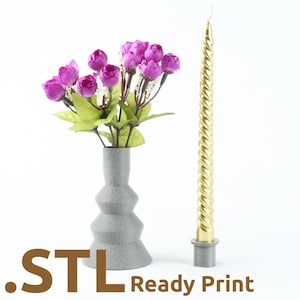 Elaris Modern Candle Holder STL: 3D Printable Home Decor (Digital Download)