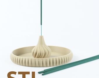 Porta incienso zen imprimible en 3D: Bandeja decorativa moderna para el hogar (archivo STL)