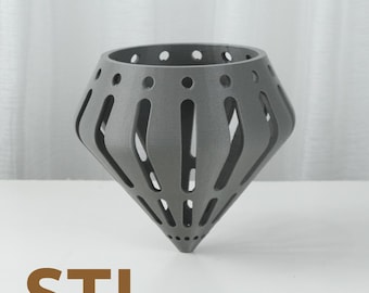 Maceta Pandurata (archivo STL): Decoración moderna para el hogar con impresión 3D (descarga digital)