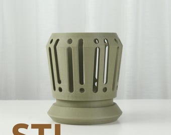 Archivo STL de maceta modernista aireada: decoración del hogar con impresión 3D (descarga digital)