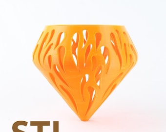 'Branding Sun' 3D Orchidee Blumentopf STL Datei: Modernes 3D Bild (Digitaler Download)