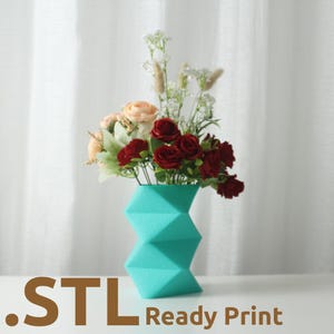 The Kami Origami Vase STL 3D Print File, Home Decor Vase for Plants and Flowers, Digital Download for 3D Printing