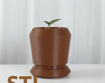 Maceta moderna en juliana (archivo STL): Impresión 3D para decoración del hogar (descarga digital)