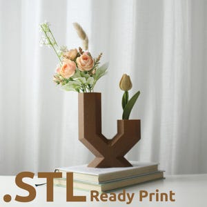 The Stony Vase STL 3D Print File, Home Decor Vase for Plants and Flowers, Digital Download for 3D Printing With Secret Compartment