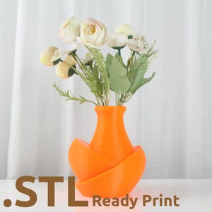 File di stampa 3D STL del vaso Nina, vaso decorativo per piante e fiori, download digitale per stampa 3D