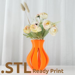 The Clara Vase STL 3D Print File, Home Decor Vase for Plants and Flowers, Digital Download for 3D Printing