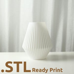 The Linea Vase STL 3D Print File, Home Decor Vase for Plants and Flowers, Digital Download for 3D Printing, With Hidden Compartment