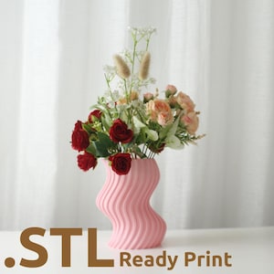 The Line Vase STL 3D Print File, Home Decor Vase for Plants and Flowers, Digital Download for 3D Printing
