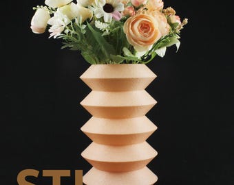 Symmetry - Modern Vase STL - 3D Print File with Secret Compartment (Digital Download)