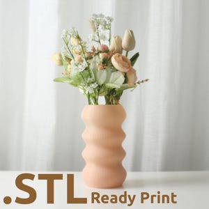 The Melloo Vase STL 3D Print File, Home Decor Vase for Plants and Flowers, Digital Download for 3D Printing, With Secret Compartment