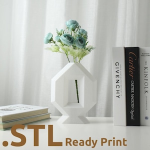 The Zero Low Poly Vase STL 3D Print File, Home Decor Vase for Plants and Flowers, Digital Download for 3D Printing With Secret Compartment