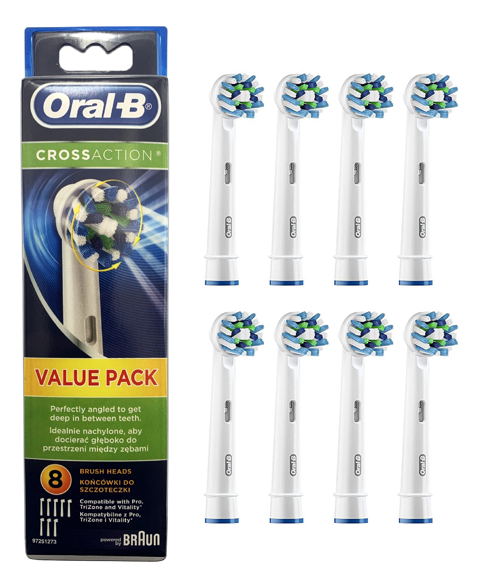 Oralb Cross Action Replacement Toothbrush Heads 8 Count Etsy