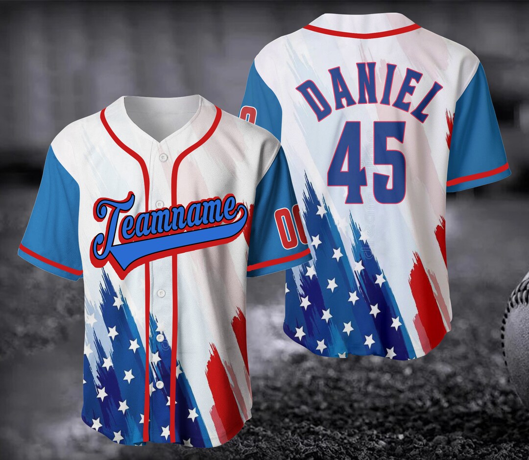 Personalized USA Baseball Jersey Custom Team Name Shirt Etsy