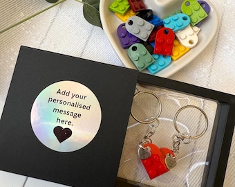Personalised Heart Keyring Set | Engraved Initials, Matching Couple Gift