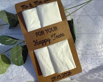 Personalised Wedding Tissues | Happy Tears Favour | Custom Message | Wedding Favour | Eco Friendly | Wedding Speech Tissue |