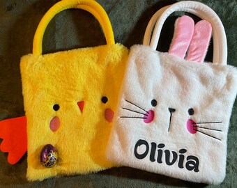 Personalized Plush Easter Bag | Bunny or Chick