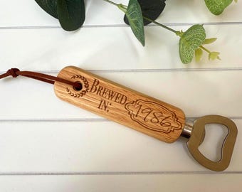 Personalised Wooden Bottle opener | Engraved Bar Decor | Beer Lover Gift | Fathers Day Idea |