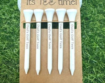 Personalised Wooden Golf Tees | Engraved Golfer Gift for Dad, Husband, Boyfriend | Fathers Day Idea |