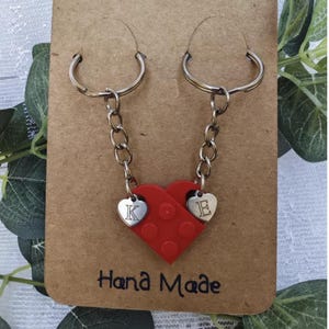 Personalised with initials heart keyring