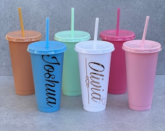 Personalised 24oz Cold Cup with Lid and Straw | Party Favour | Friends Gift | Hen party | Stag do | Birthday | Wedding |