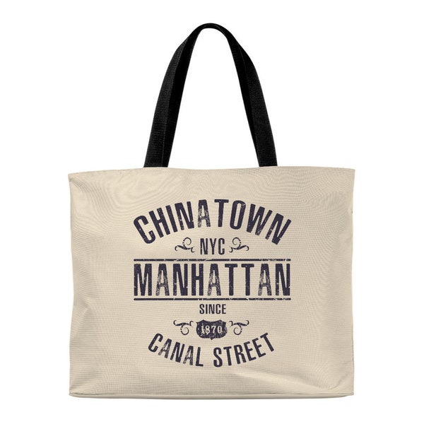 Chinatown Manhattan Canal Street Tote Bag - Bolsa de compras retro - Cool Tote Bag