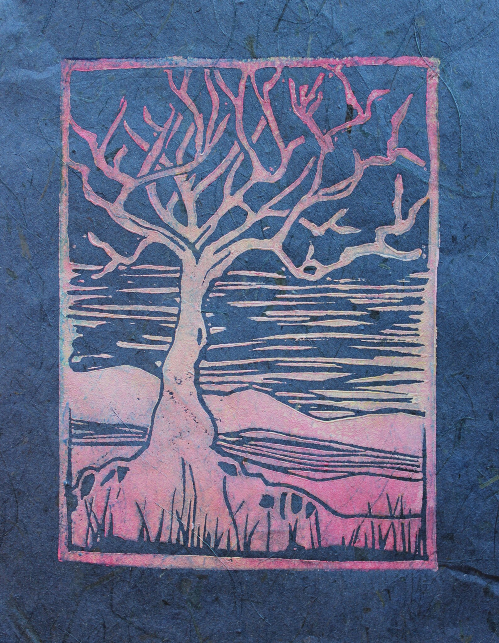 Tree Block Print - Etsy