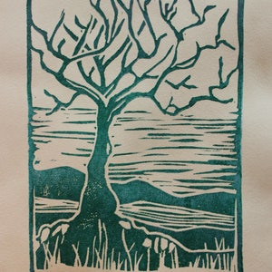 Tree Block Print - Etsy