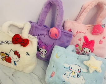 Cute Plush Bags, Stocking Fillers, Japanese Kawaii  Anime style, Birthday Gifts, Adorable plushie character handbags,