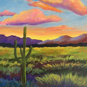Desert Sunset Original Acrylic Painting