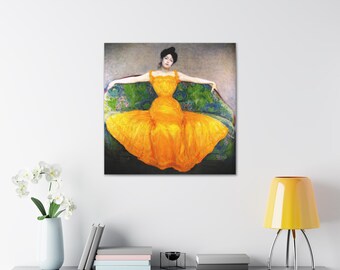 Maximilian Kurzweil, Woman in a Yellow Dress 1899 Canvas Print, Vintage  Fashion Art - Etsy