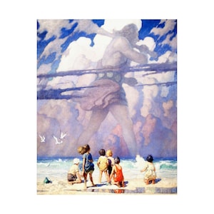 Impressão artística de Newell Wyeth, "O Gigante", em papel fosco de qualidade museológica.
