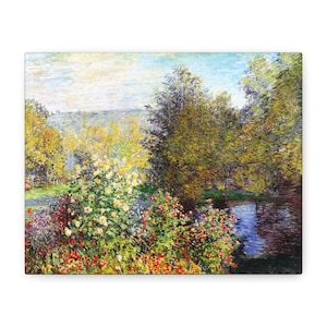 Corner of the Garden at Montgeron 1887, Claude Monet, Classic Canvas | Famous Artist | Vintage Art | Wall Art | Rustic Home Decor | Fine Art