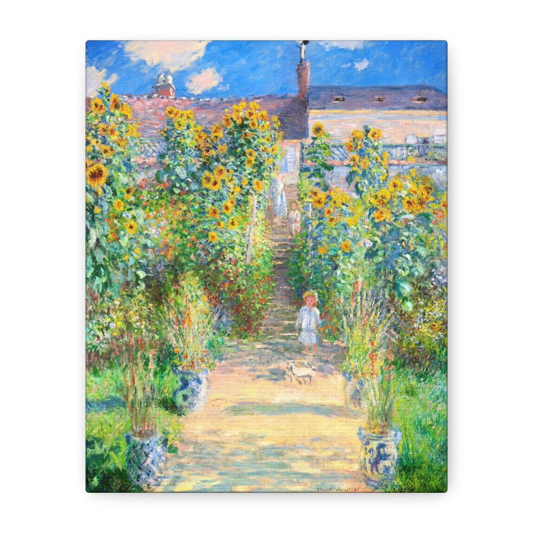 ヴェトゥイユのモネの庭 キャンバスプリント、フランス印象派の絵画