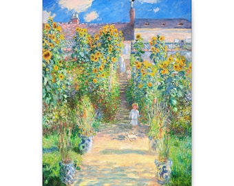ヴェトゥイユのモネの庭 キャンバスプリント、フランス印象派の絵画