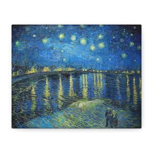 Starry Night Over the Rhone Valley 1888, Vincent van Gogh | Starlit Art Canvas | Gift for Her | Vintage Office Wall Art | Rustic Home Decor