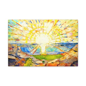 The Sun 1909, Edvard Munch | Stunning Canvas | Fine Art | Famous Artist | Vintage Print | Rustic Home Decor | Gift for Dad | Office Wall Art